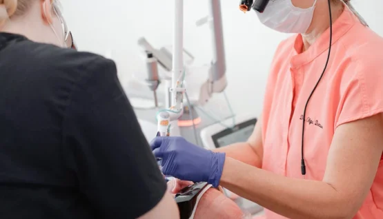 Dental hygienist performing professional 3d oral scan