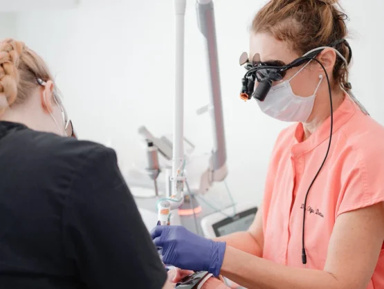 Dental hygienist performing professional 3d oral scan
